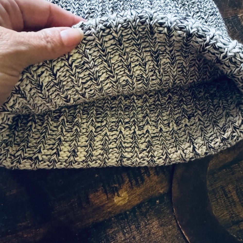 Love Your Melon Gray Knit Beanie with Brown Patch - Picture 3 of 5